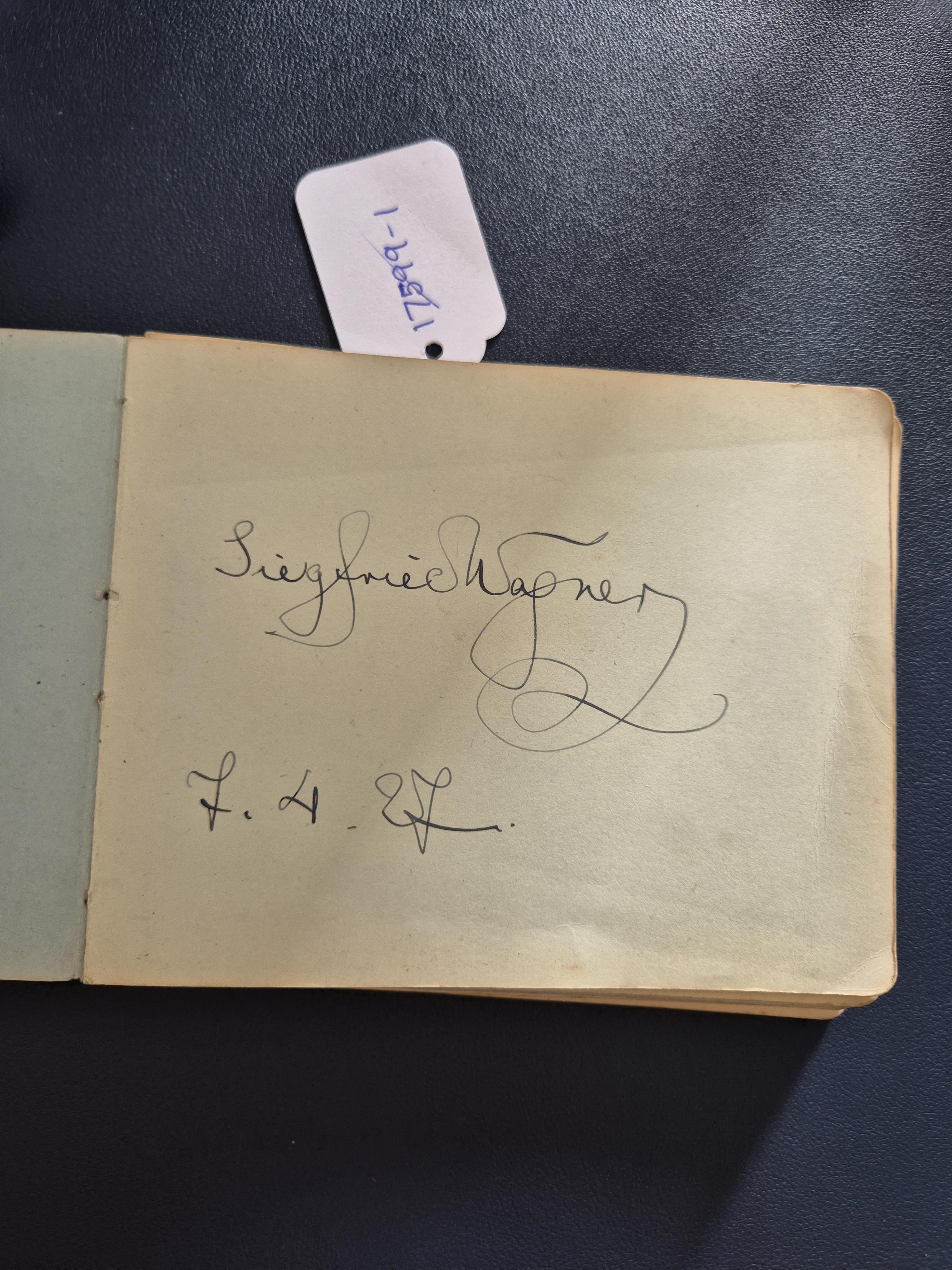 A mid 1920s autograph album containing signatures from the world of classical music, collected by Joan Wynn Reeves, daughter of the violinist and conductor Herbert Wynn Reeves, including a hand written letter from Sir Ed